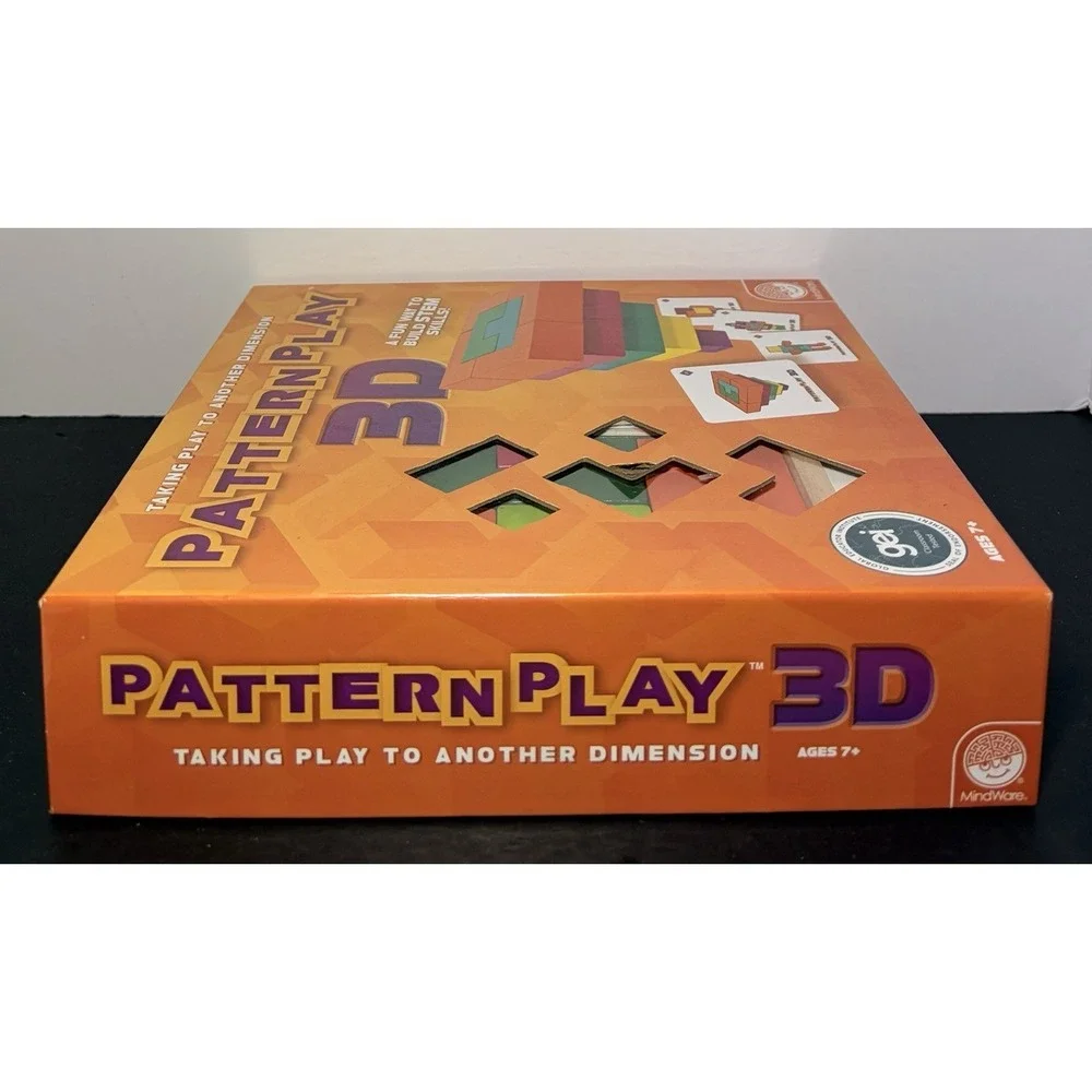 MindWare 3D Pattern Play Color Learn Through Play Wooden Blocks Ages 3+